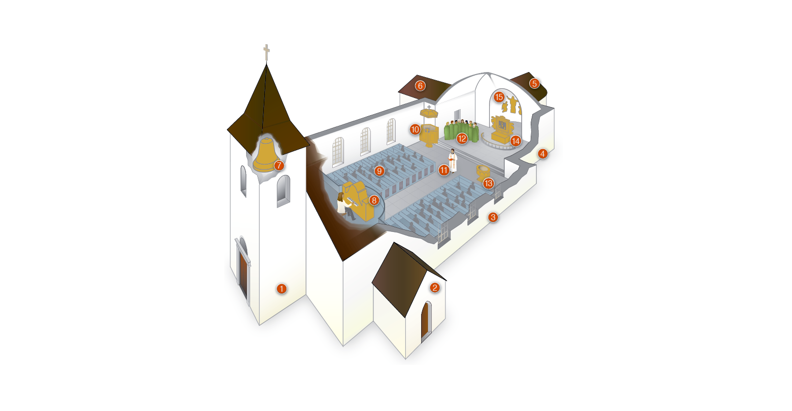 Illustration av kyrka