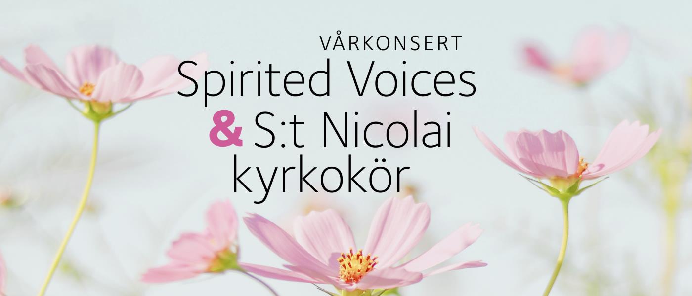 Vårblommor och information om konsert med vårtema i Stora Hammars kyrka den 19 maj