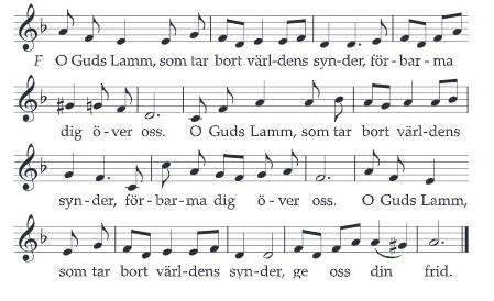 Text och noter till psalmen O, Guds lamm.