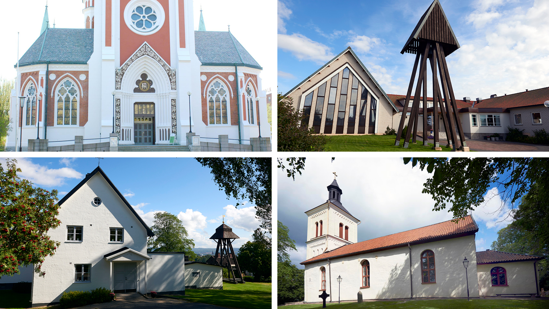 Bild på kyrkor i verksamhetsområde Väster