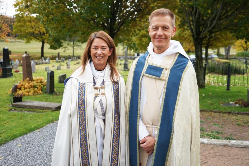 Församlingsherdarna Sarah Lantz och Lasse Svensson.