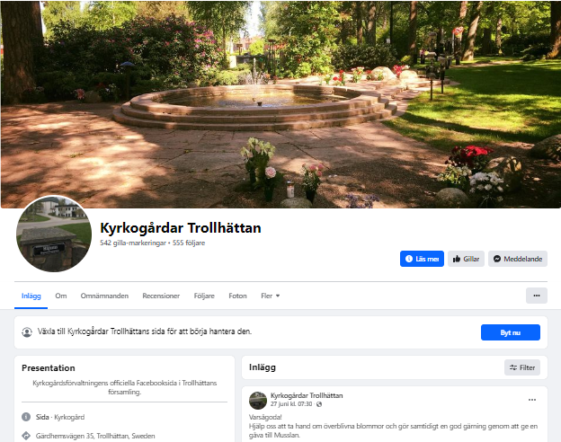 Kyrkogårdarnas facebooksida