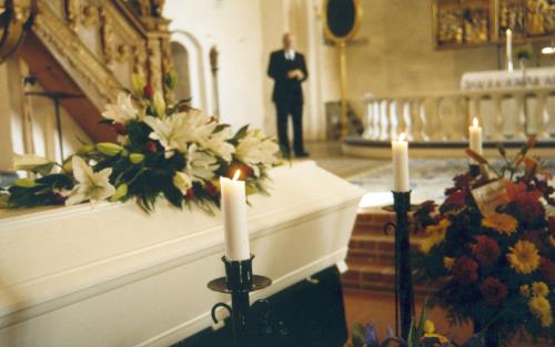 Begravningsbild från Värmdö kyrka
