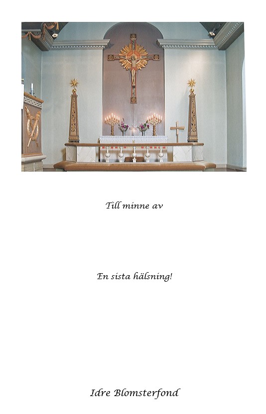 Bild på altaret i Idre kyrka