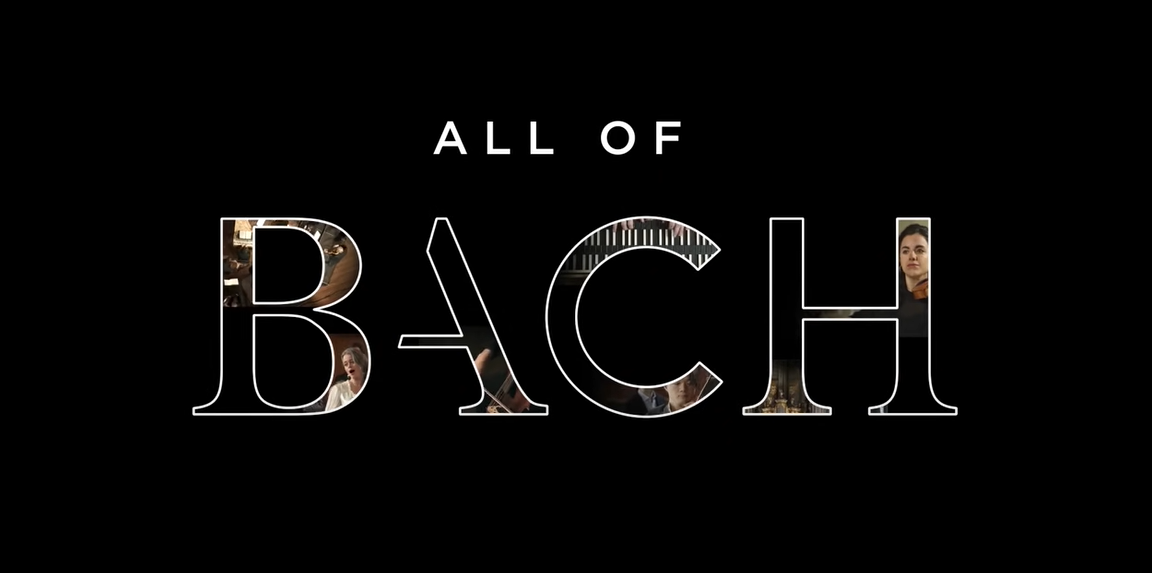 En svart bild med texten All of Bach.