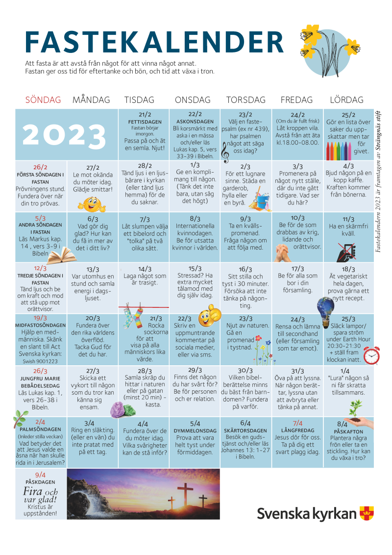 Fastekalender 2023 Svenska kyrkan