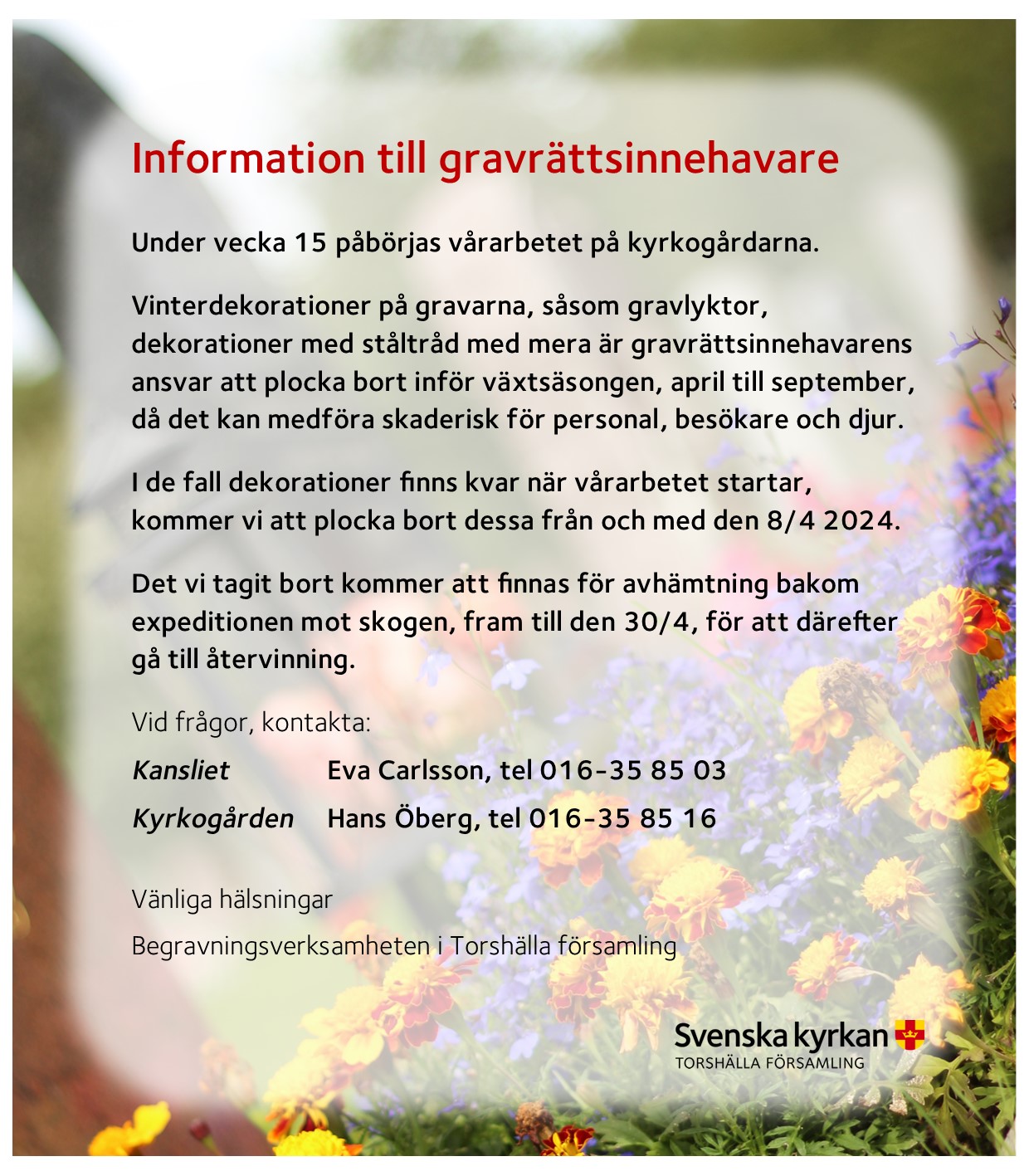 Information till gravrättsinnehavare