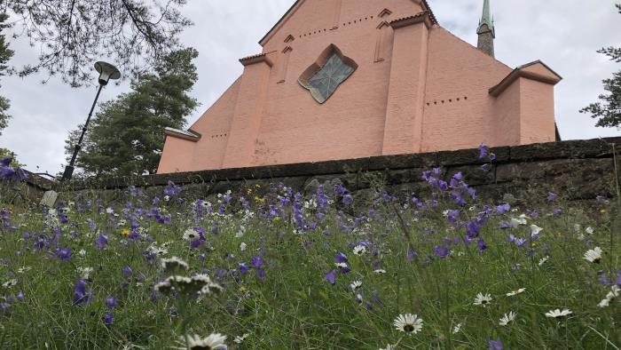 Sommaräng vid Sandvikens kyrka.