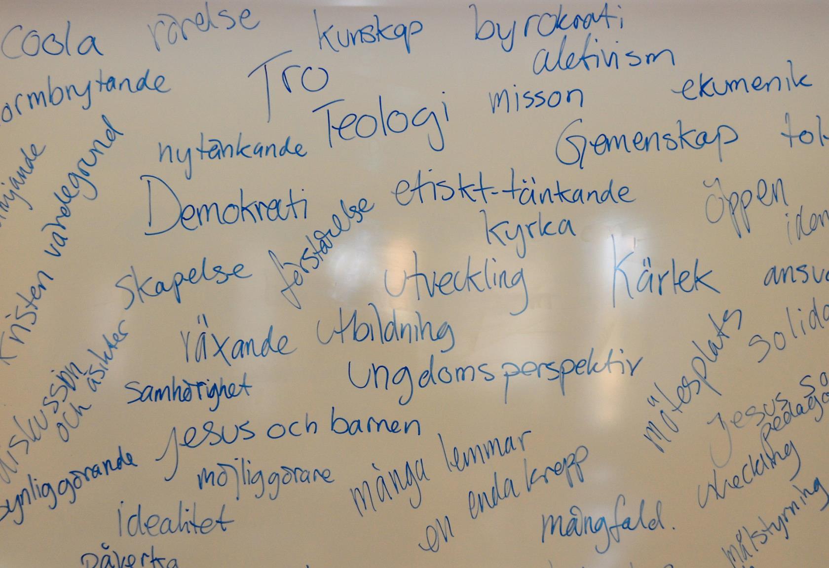 Ordmoln på whiteboard