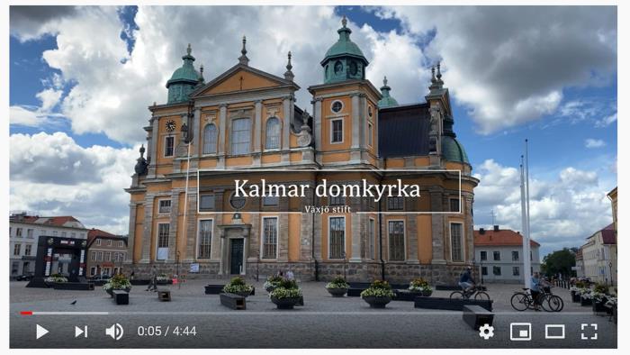 Bild ur Youtube-film om Kalmar domkyrka.