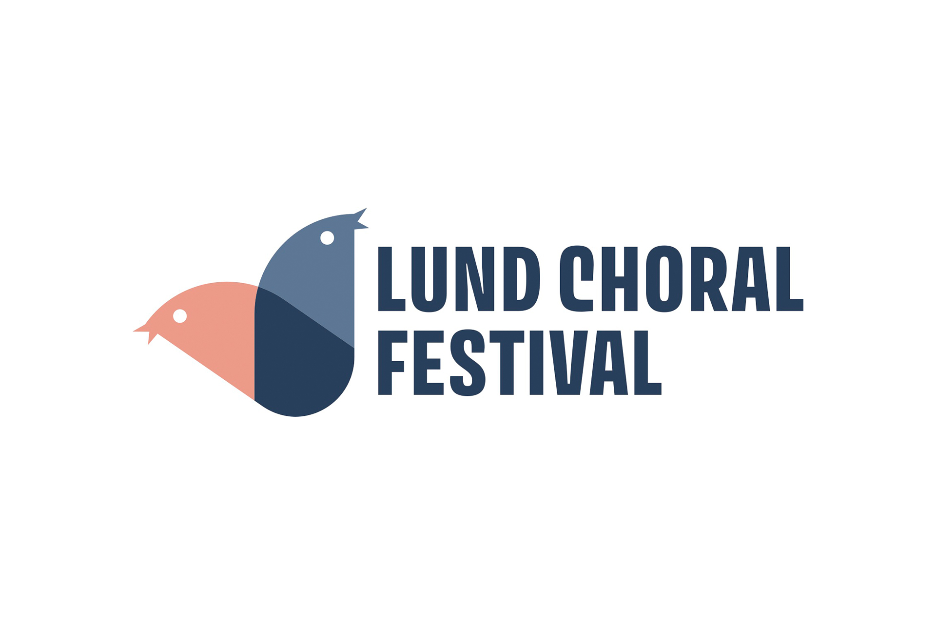 Lund Choral Festival och två stiliserade fåglar.