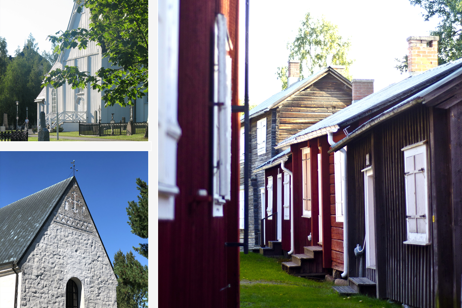 Bilder på Piteå kyrka, Öjeby kyrka och kyrkstad.