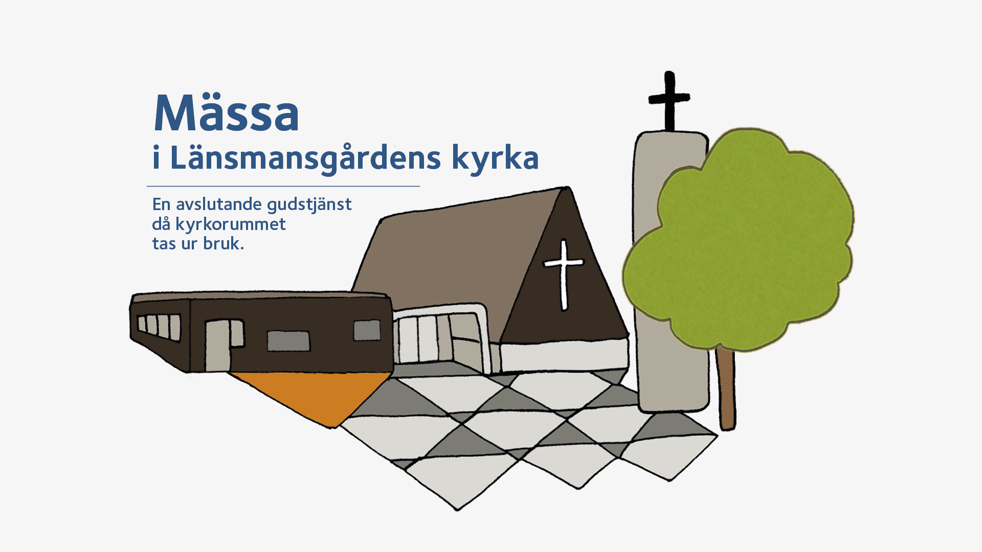 Illustration föreställande Länsmansgårdens kyrka