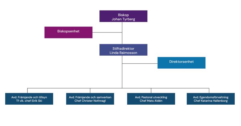 Flödesschema över organisationen.