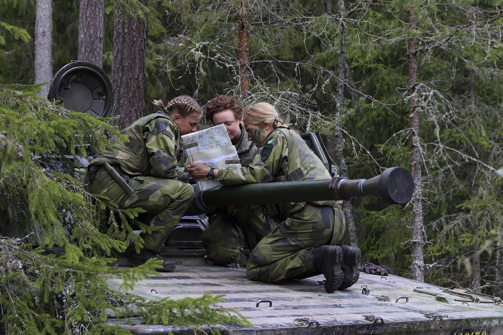 militärer på en stridsvagn.