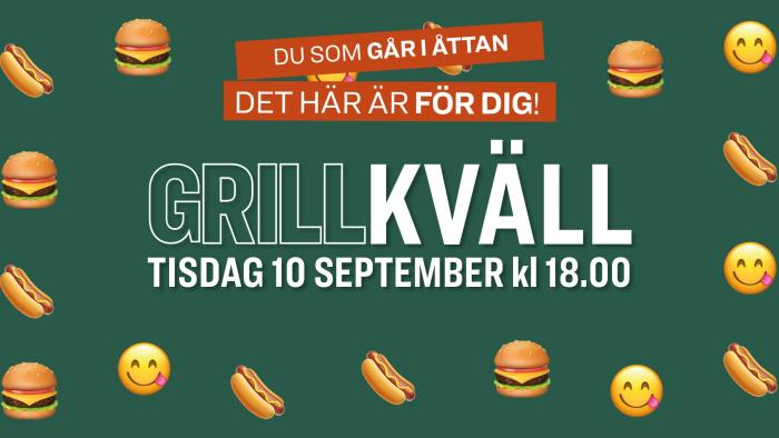 Reklam för årets grillkväll med info om konfirmation