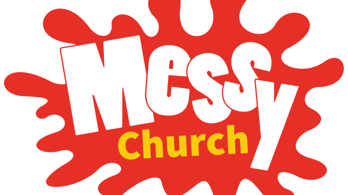 Messy Church  röd vit gul