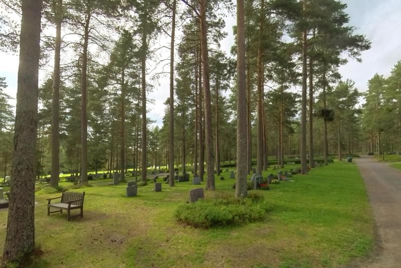 Se dig omkring på kyrkogården i 360 grader. Klicka på bilden för att komma till en karta över kyrkogården.