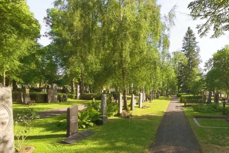 Klicka på bilden för att komma till en karta över kyrkogården.