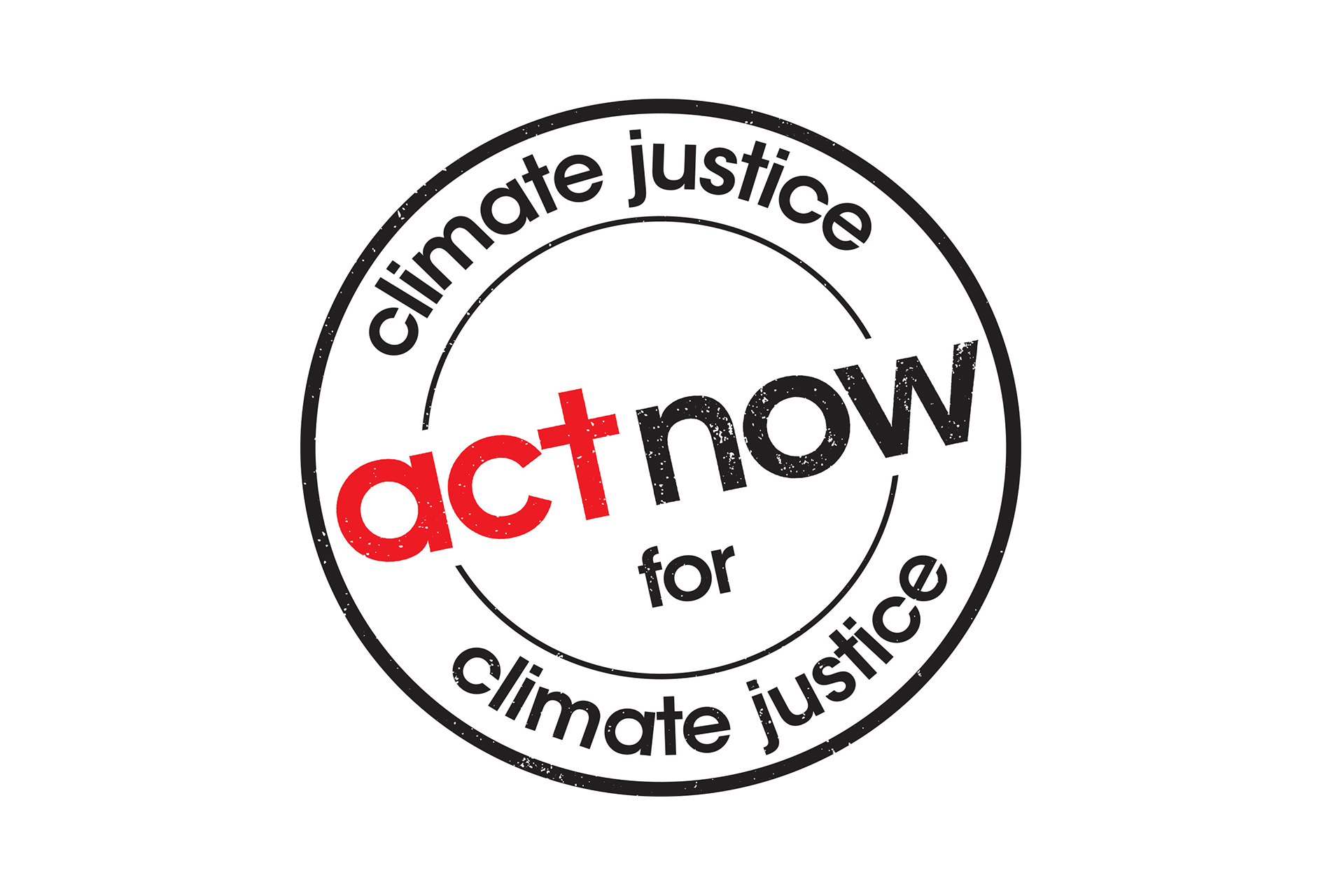 logotypen Act now for climate justice.