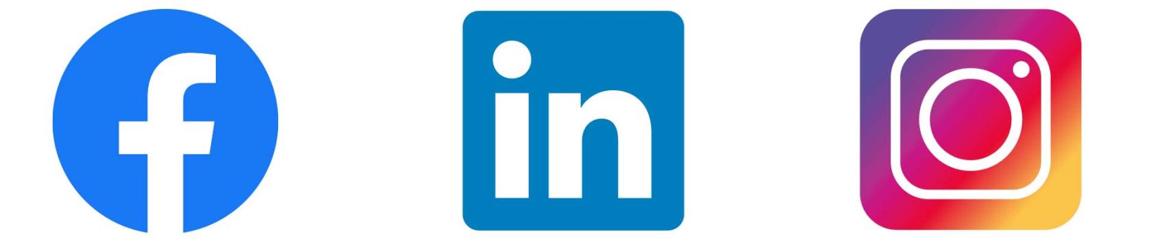Ikoner för facebook, linkedin och facebook
