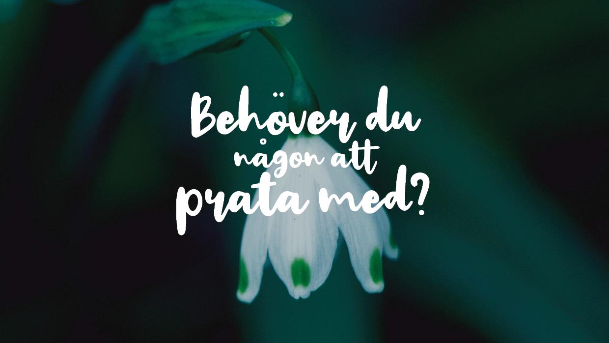 Snödroppe med texten behöver du någon att prata med?