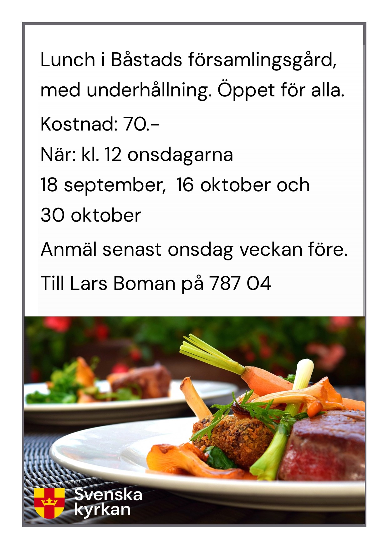 Tallrik med grönsaker och kött