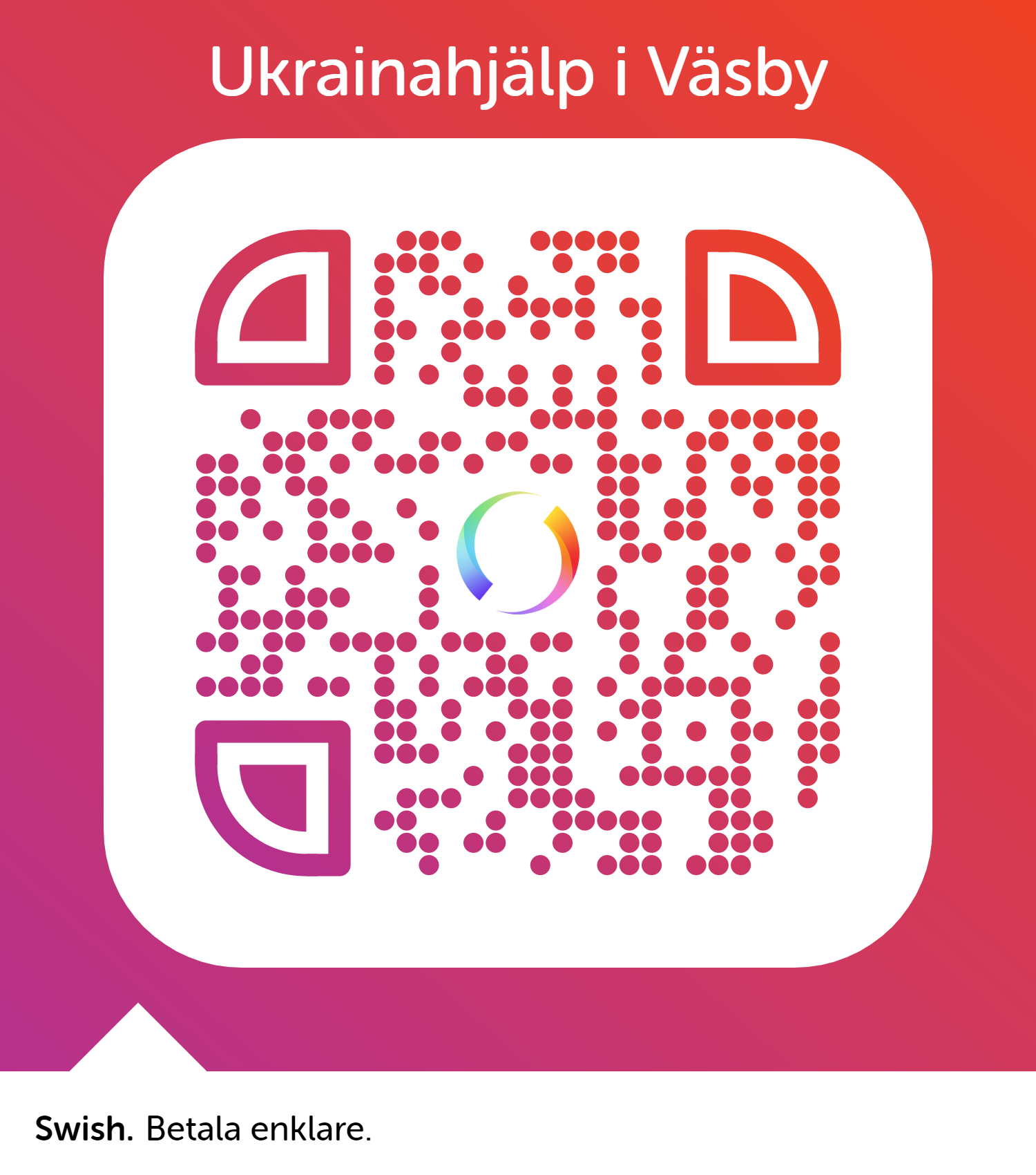 QR-kod för att swisha till Hammarby församlings Ukrainahjälp 