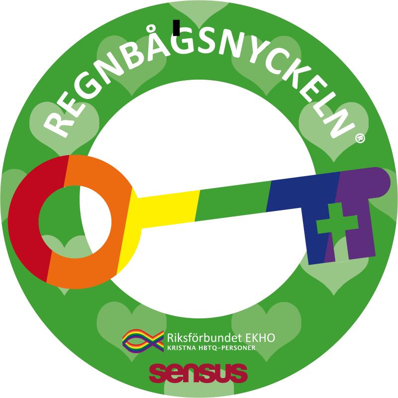 Bilden visar logotypen för Regnbågsnyckeln.