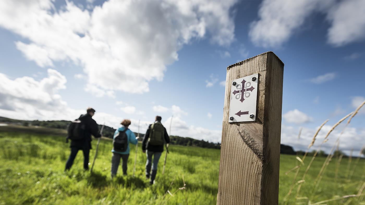 Vandrare längs Sankt Olavsleden