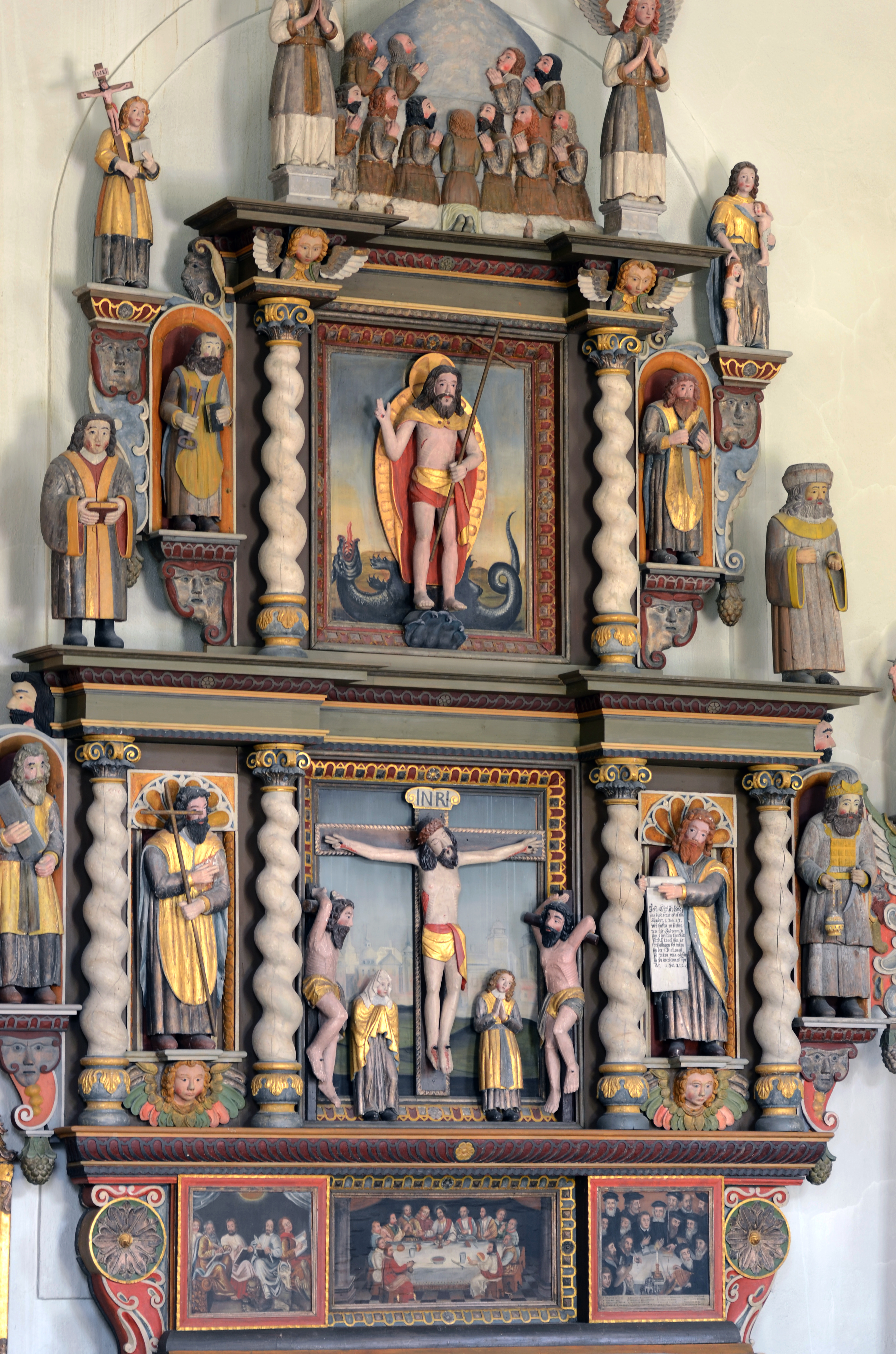 Gamla altaruppsatsen i Sunne kyrka.