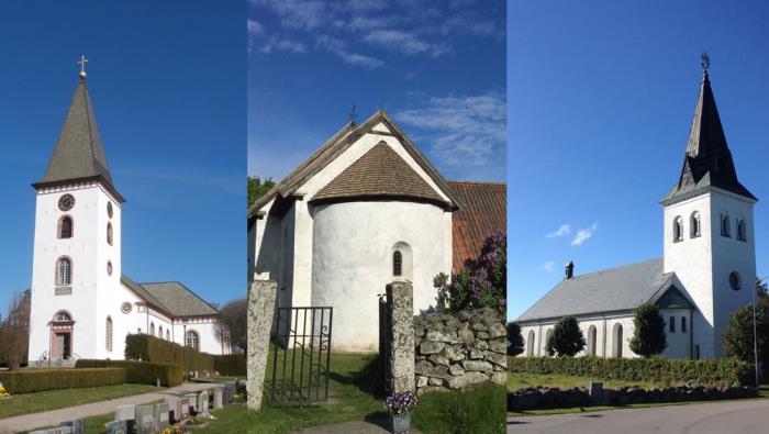 Kyrkorna i Hemmesjö-Furuby församling: Hemmesjö kyrka, Hemmesjö gamla kyrka och Furuby kyrka.