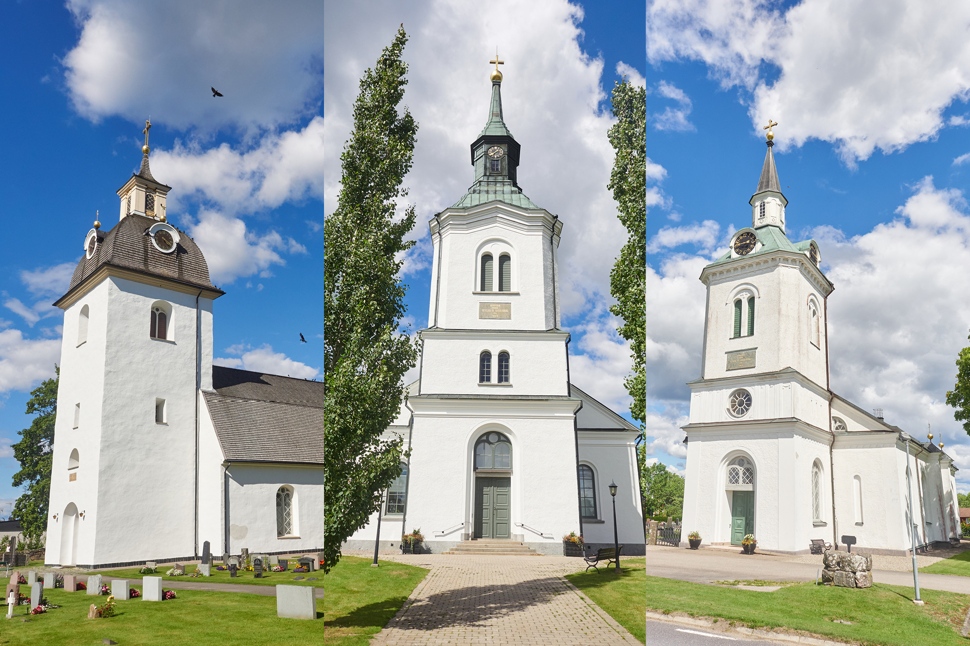Kyrkorna i Söraby församling: Söraby kyrka, Tolgs kyrka och Tjureda kyrka.