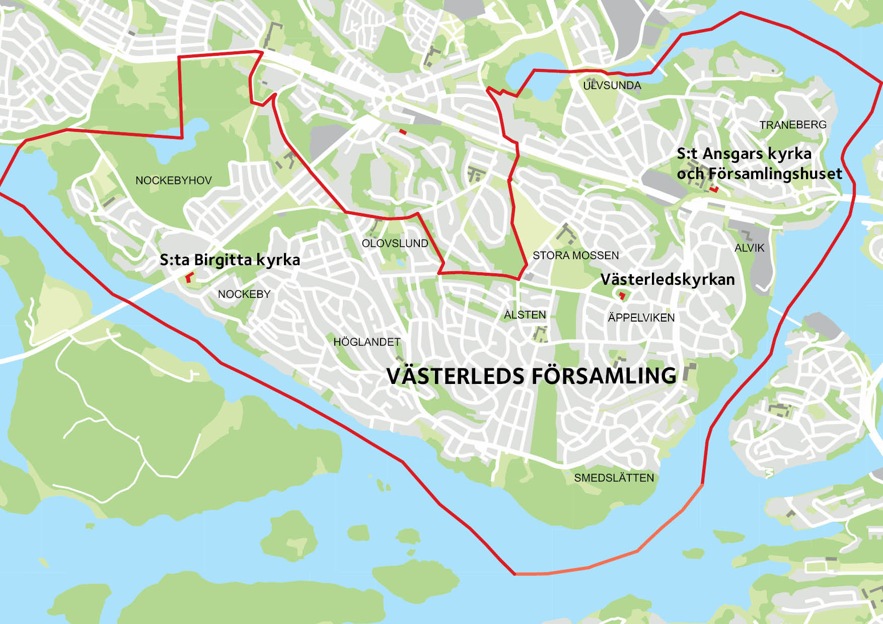 Karta över Västerleds församling. 