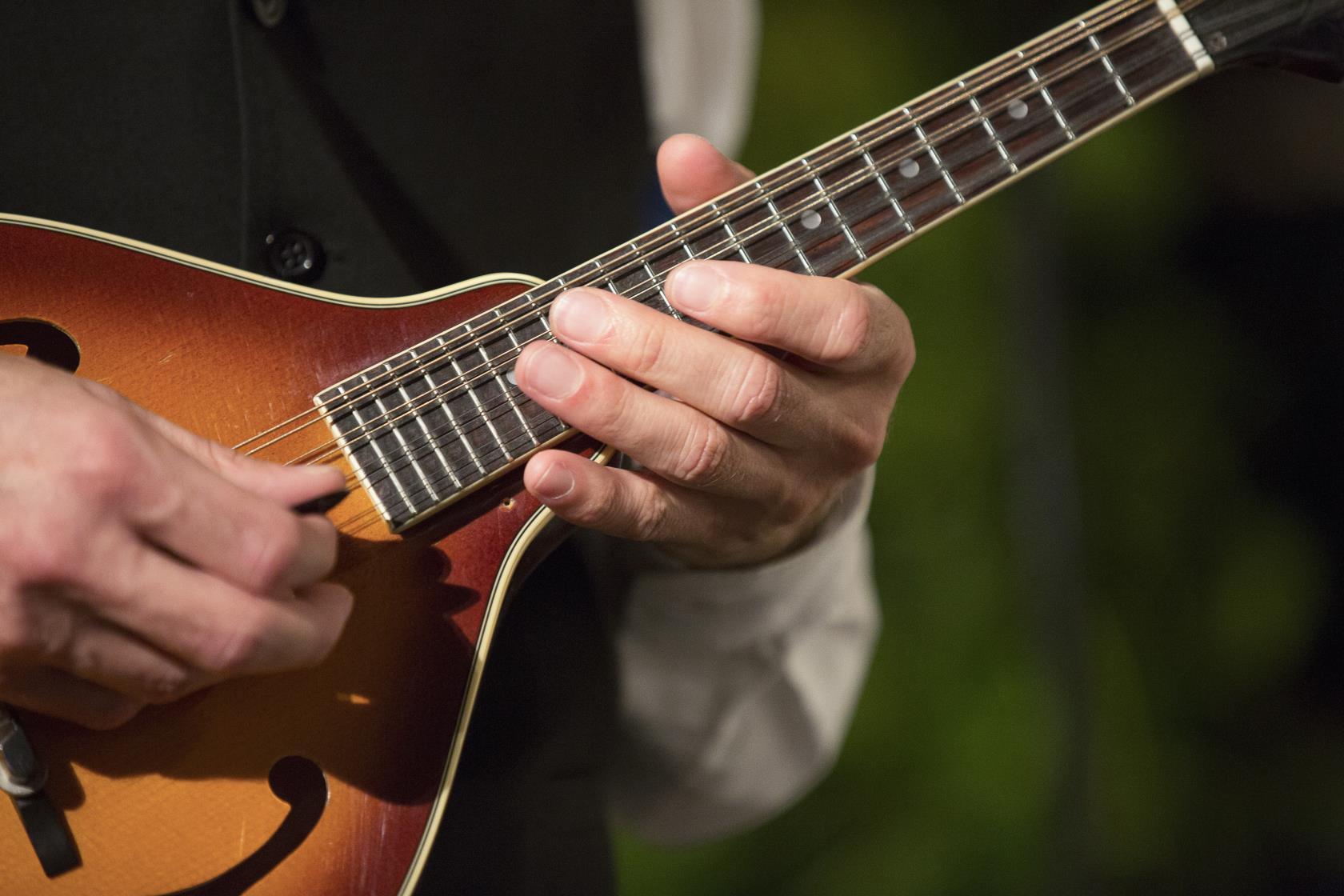 Någon spelar mandolin.