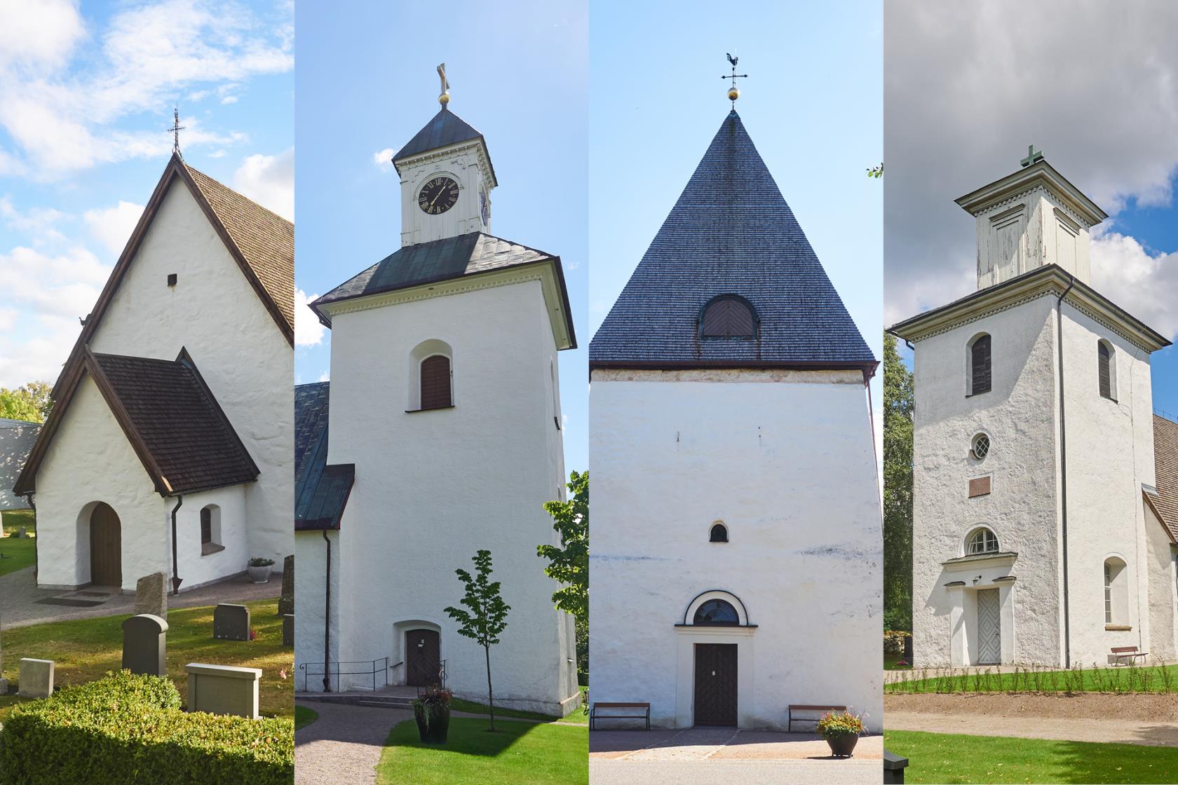 Kyrkorna i Öjaby församling: Öjaby kyrka, Örs kyrka, Bergunda kyrka och Ormesberga kyrka.