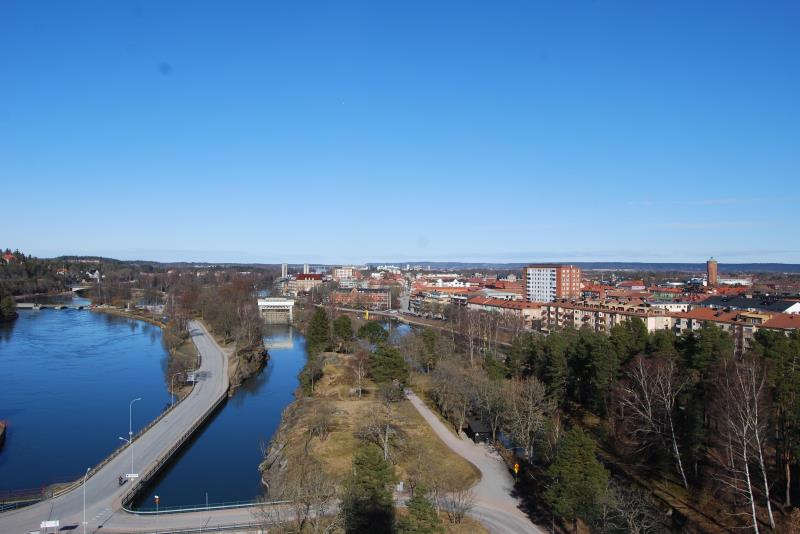 Utsikt från kyrktornet norr ut och Göta älv